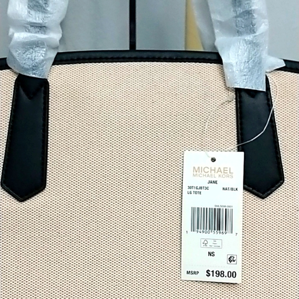 Michael Kors Jane Canvas Natural  Tote Bag - Picture 7 of 10